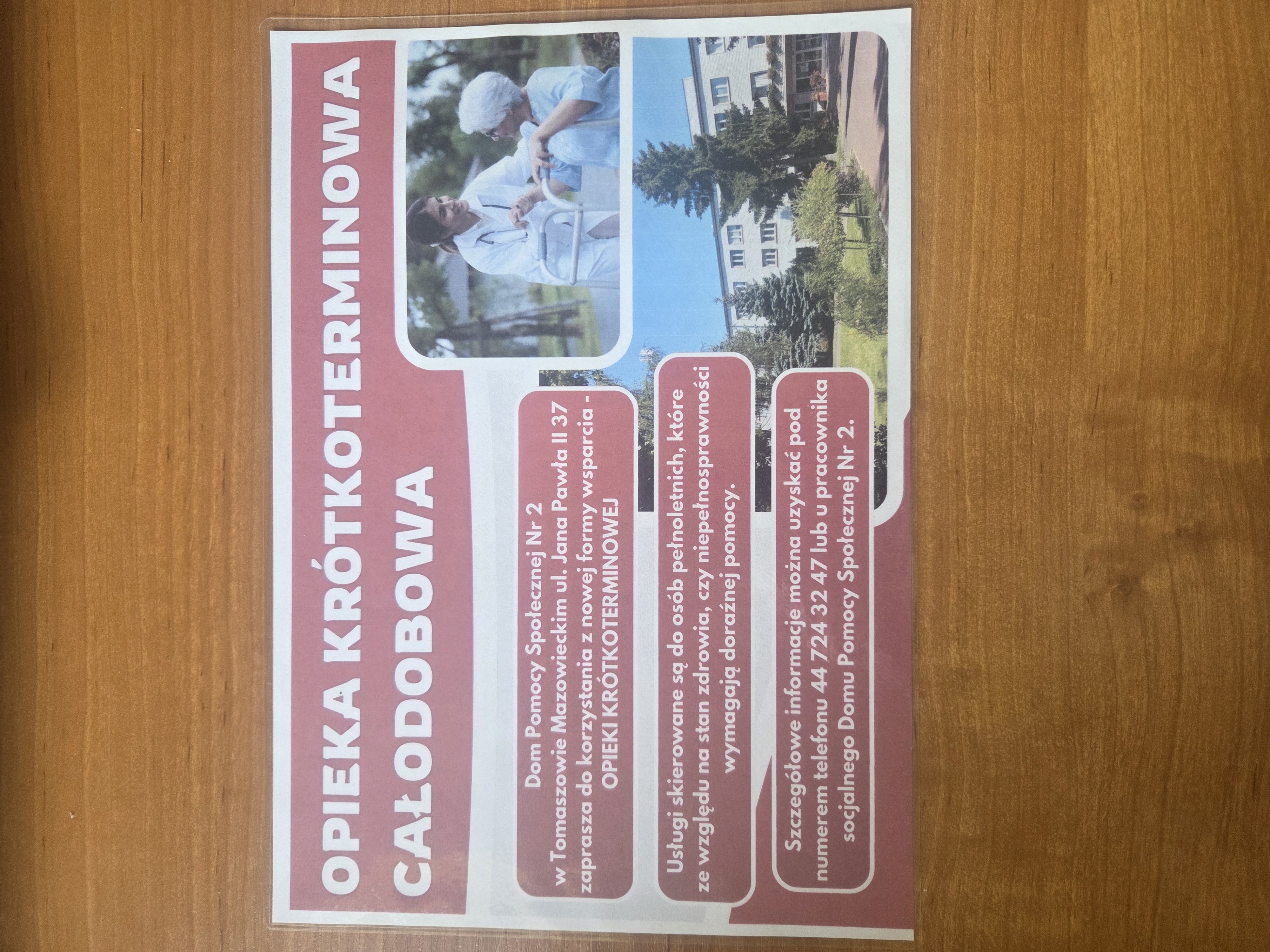 Opieka krótkoterminowa całodobowa