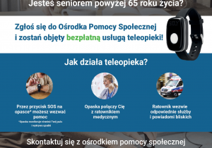 Informacja o zgłoszeniu się do Gminnego Ośrodka Pomocy Społecznej w Lubochni celem objęcia bezpłatną usługą teleopieki seniorów powyżej 65 roku życia.